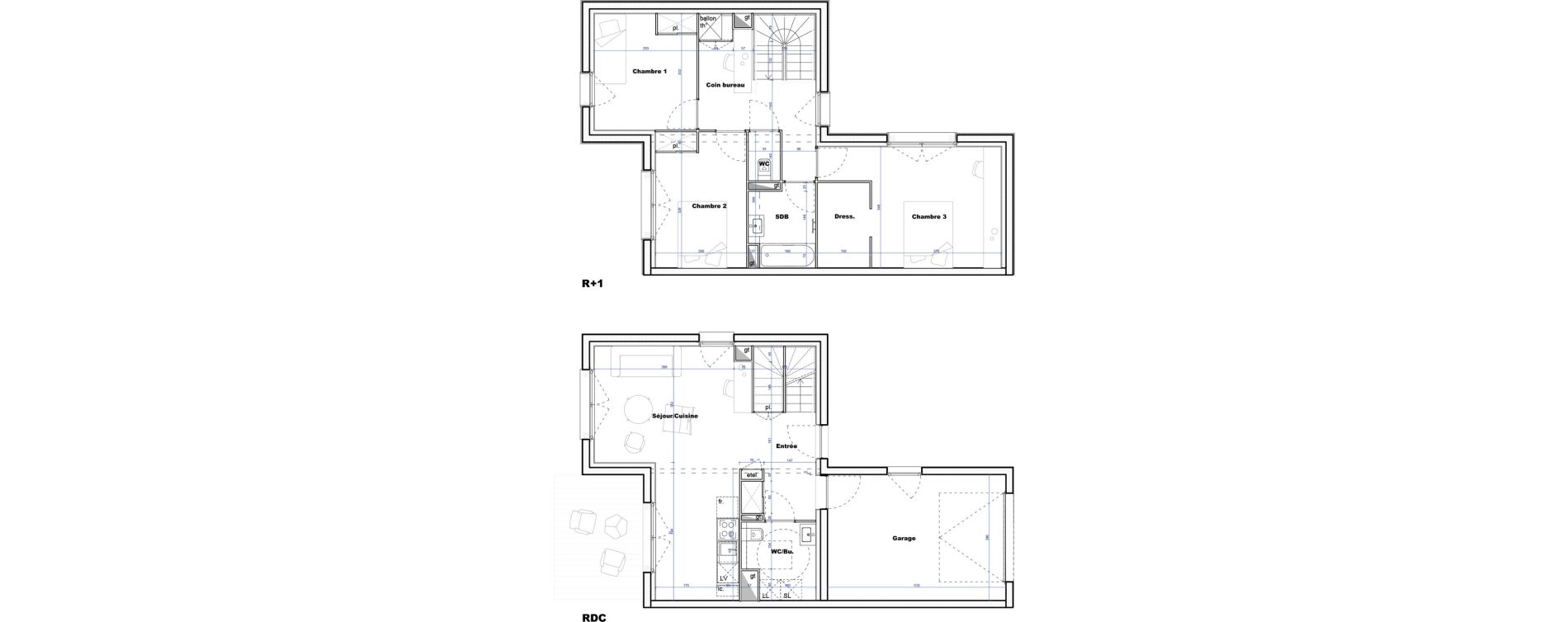 Maison T4 de 87,79 m2 &agrave; Cornebarrieu Monges croix du sud