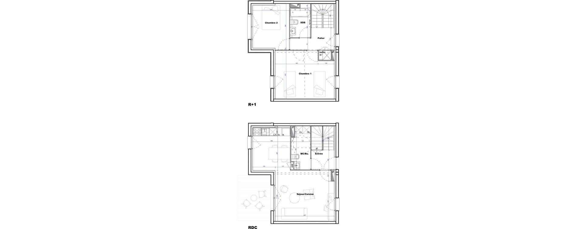 Maison T3 de 71,88 m2 &agrave; Cornebarrieu Monges croix du sud