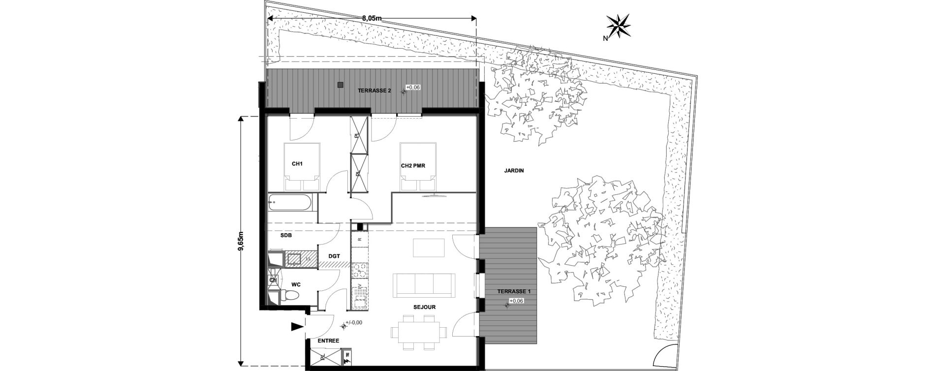 Appartement T3 de 71,40 m2 &agrave; Cugnaux Agora
