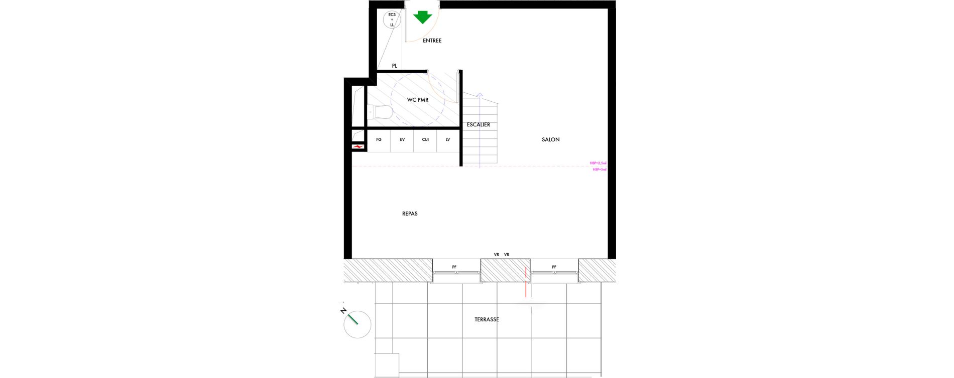 Duplex T3 de 70,90 m2 &agrave; Cugnaux Centre