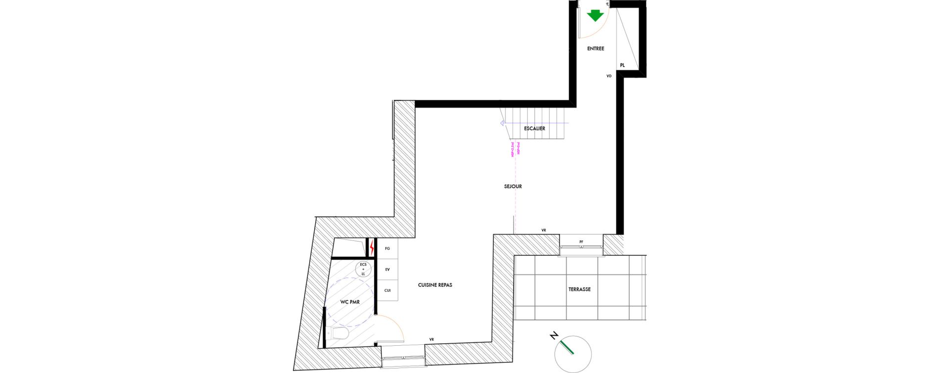 Duplex T2 de 59,00 m2 &agrave; Cugnaux Centre