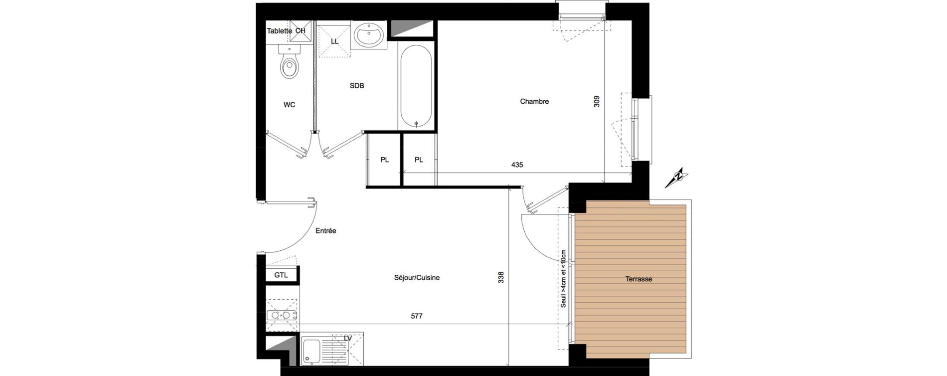 Appartement T2 de 40,01 m2 &agrave; Cugnaux Agora