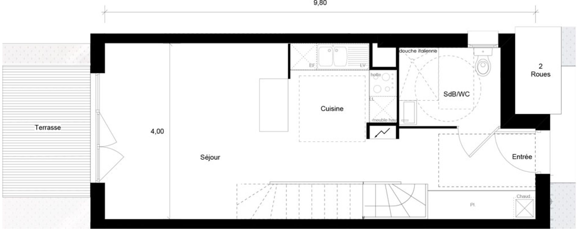 Duplex T3 de 64,54 m2 &agrave; Cugnaux Centre