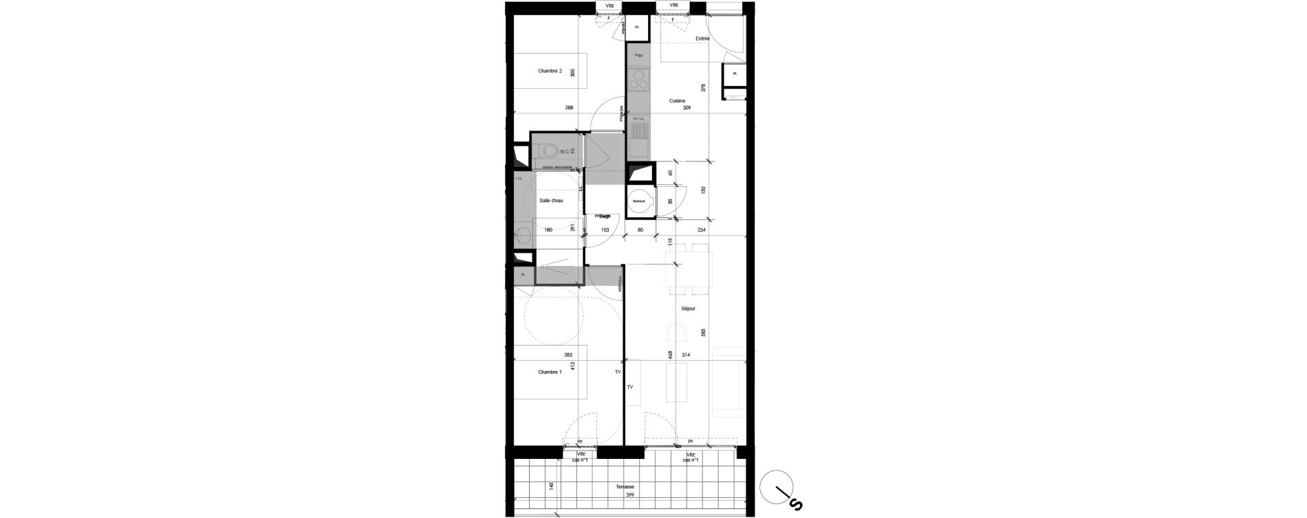 Appartement T3 de 64,30 m2 &agrave; Cugnaux Agora