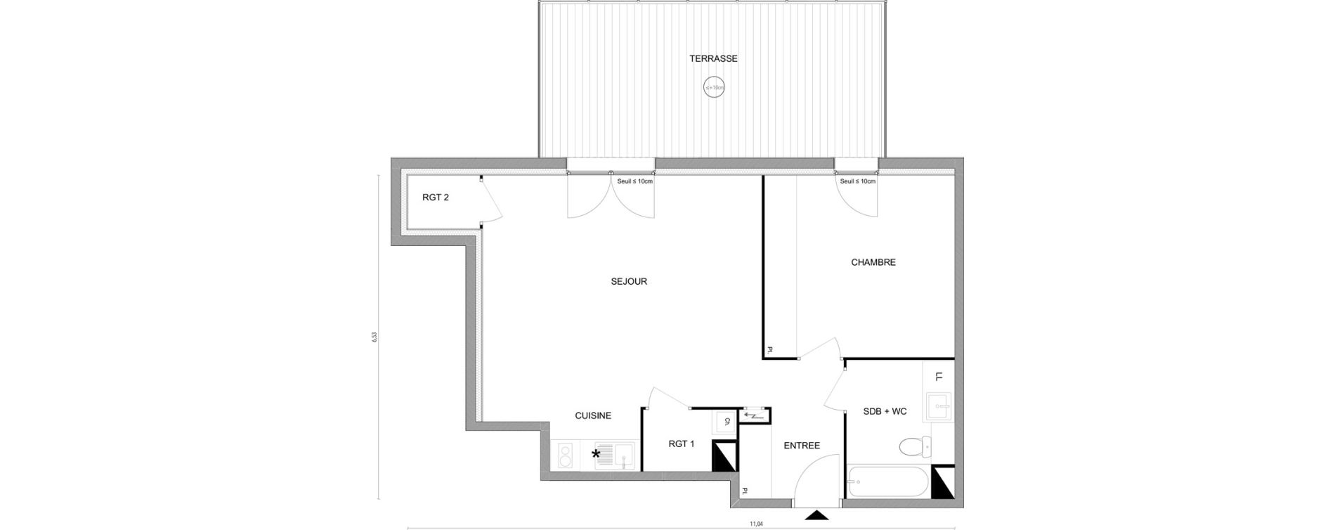 Appartement T2 de 59,15 m2 &agrave; Cugnaux Bois de rachety