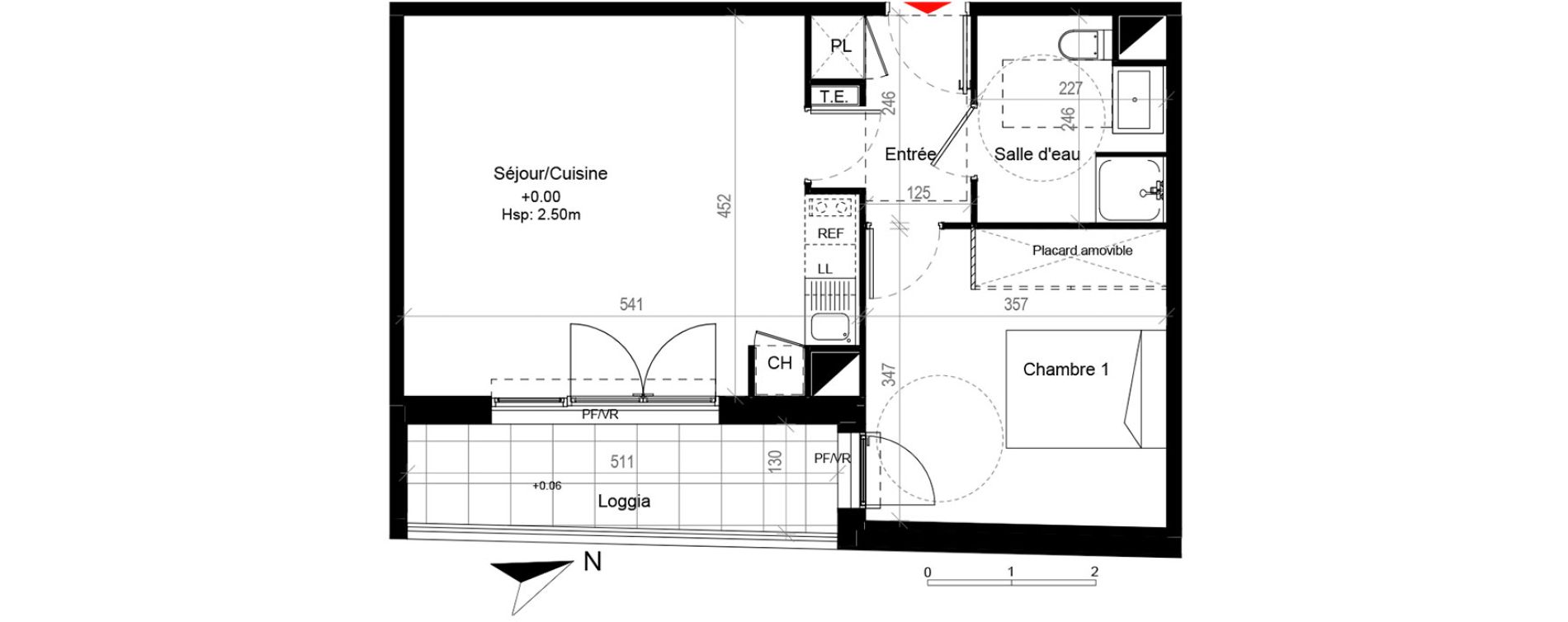 Appartement T2 de 44,17 m2 &agrave; Cugnaux Centre