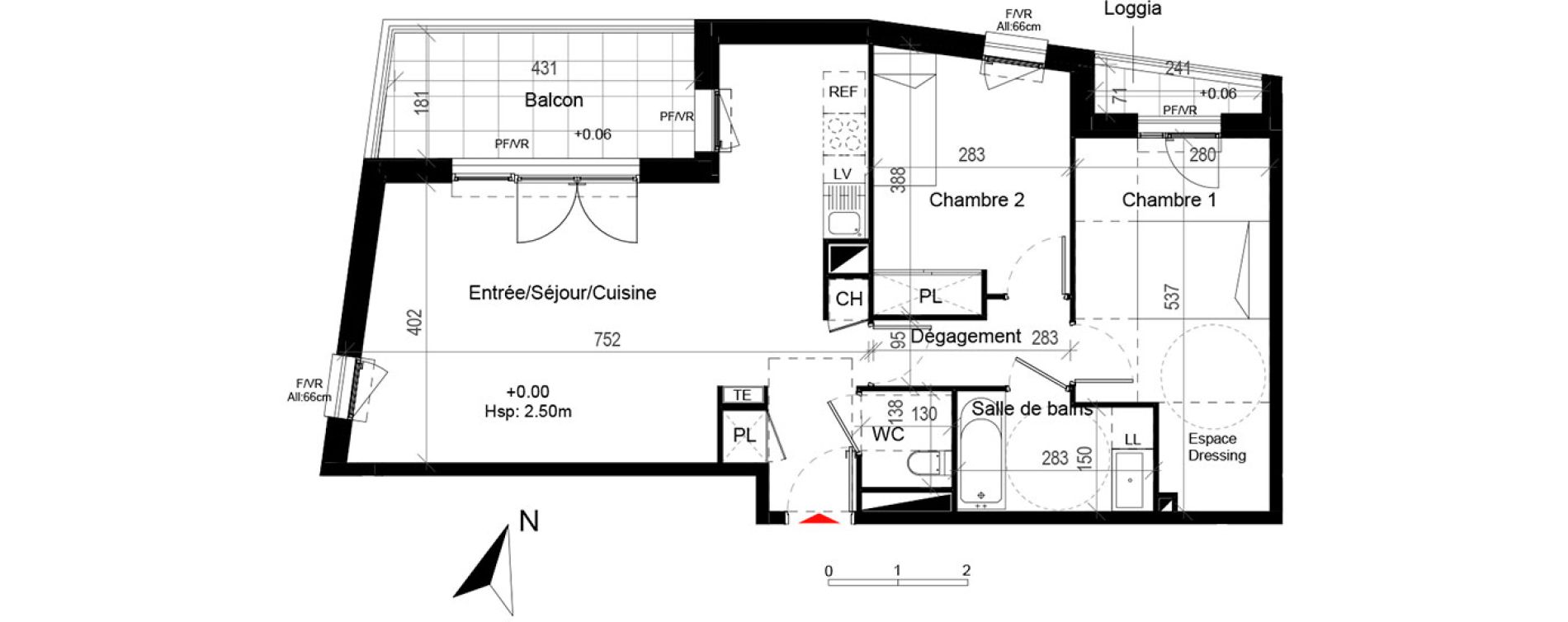 Appartement T3 de 65,94 m2 &agrave; Cugnaux Centre