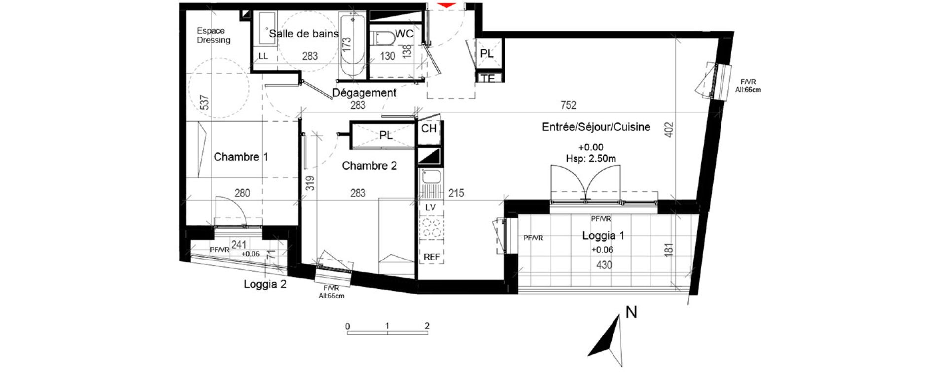 Appartement T3 de 65,94 m2 &agrave; Cugnaux Centre