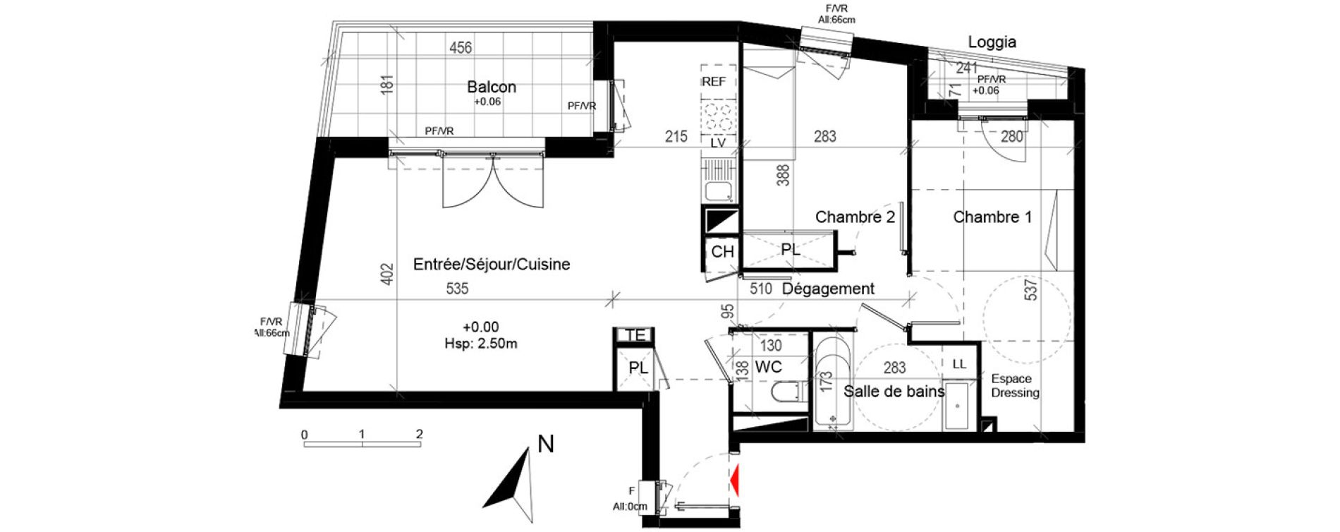 Appartement T3 de 67,66 m2 &agrave; Cugnaux Centre