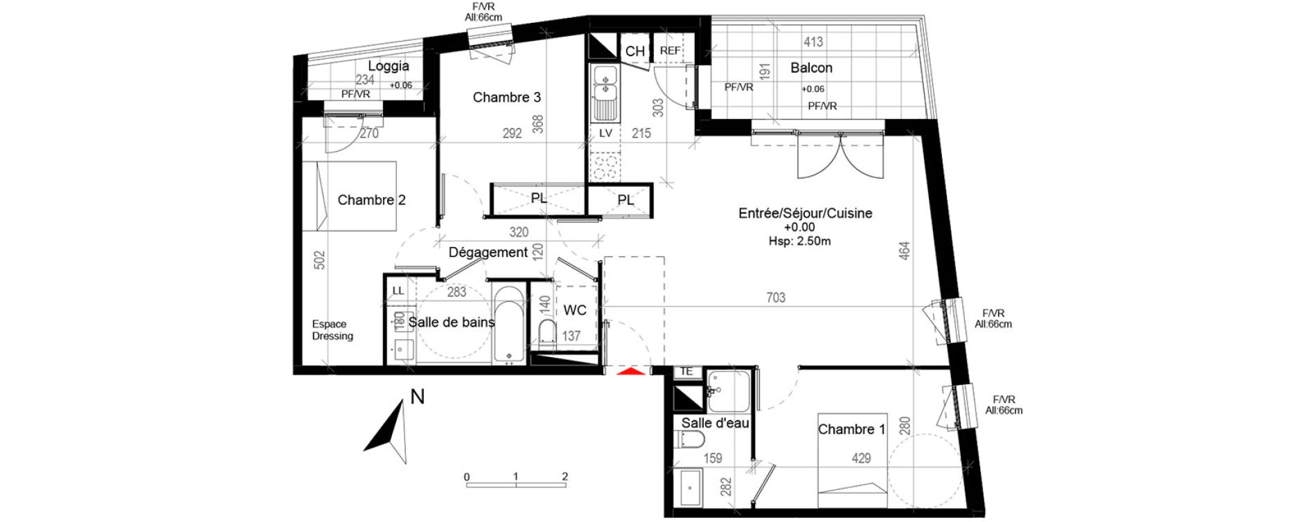 Appartement T4 de 83,33 m2 &agrave; Cugnaux Centre