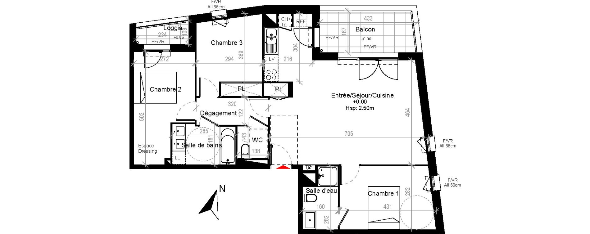 Appartement T4 de 83,96 m2 &agrave; Cugnaux Centre