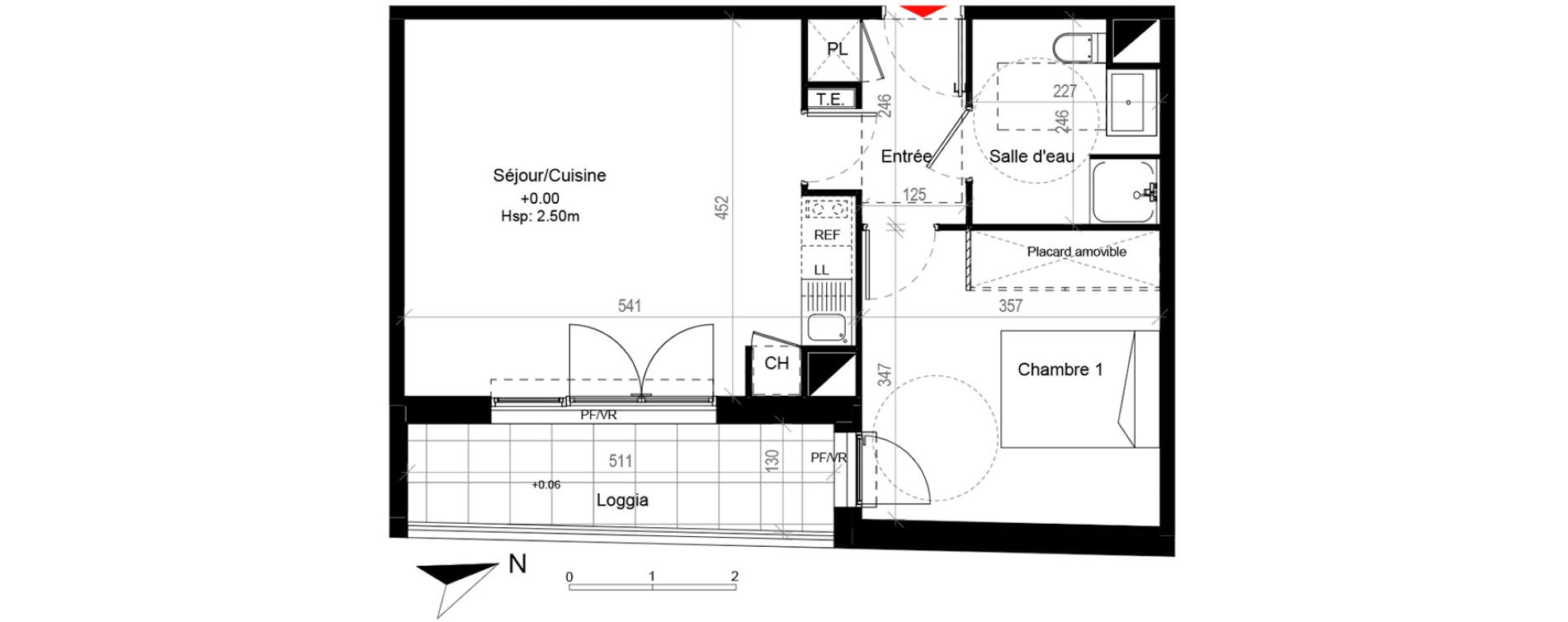 Appartement T2 de 44,44 m2 &agrave; Cugnaux Centre