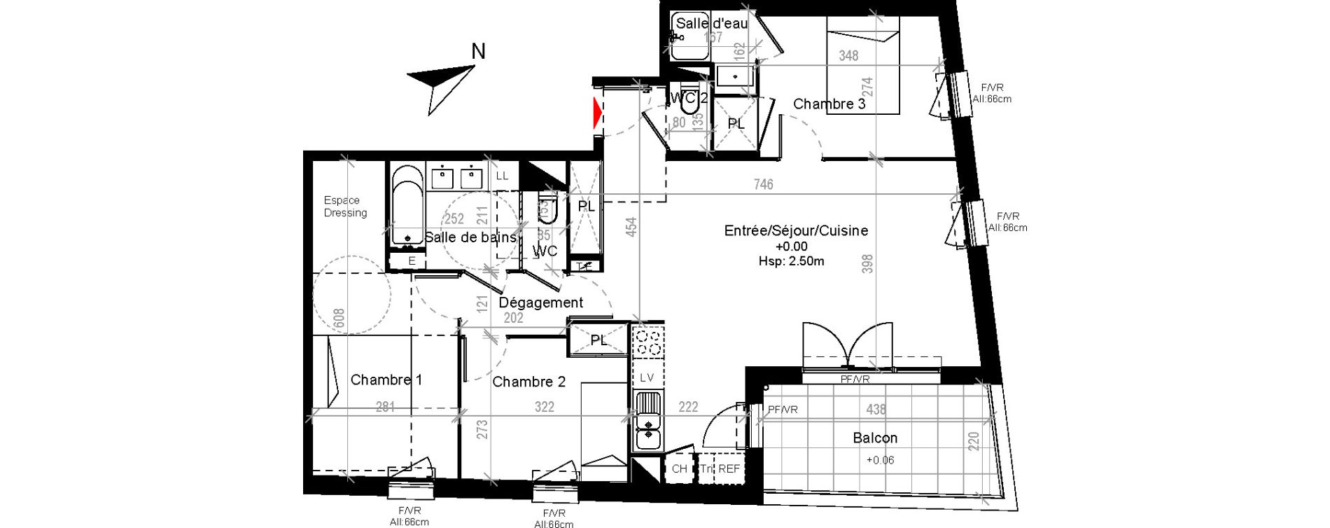 Appartement T4 de 82,24 m2 &agrave; Cugnaux Centre