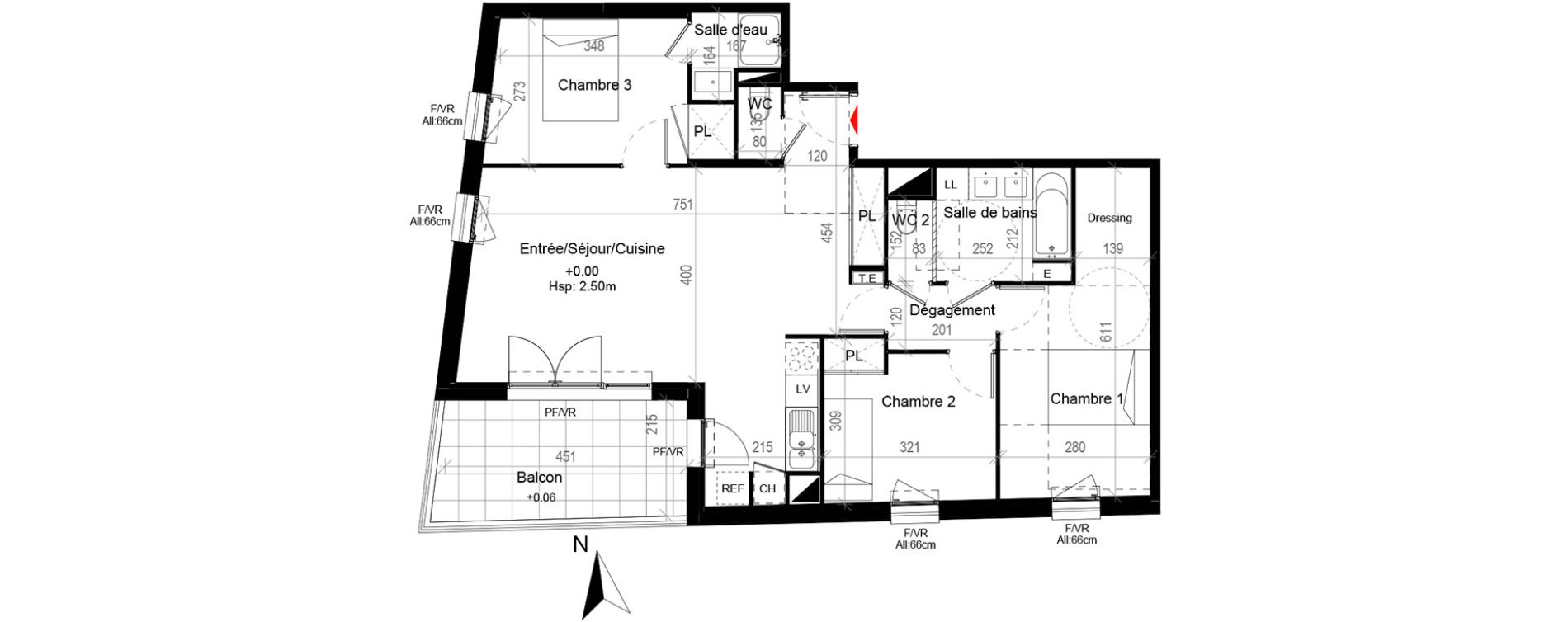 Appartement T4 de 82,06 m2 &agrave; Cugnaux Centre