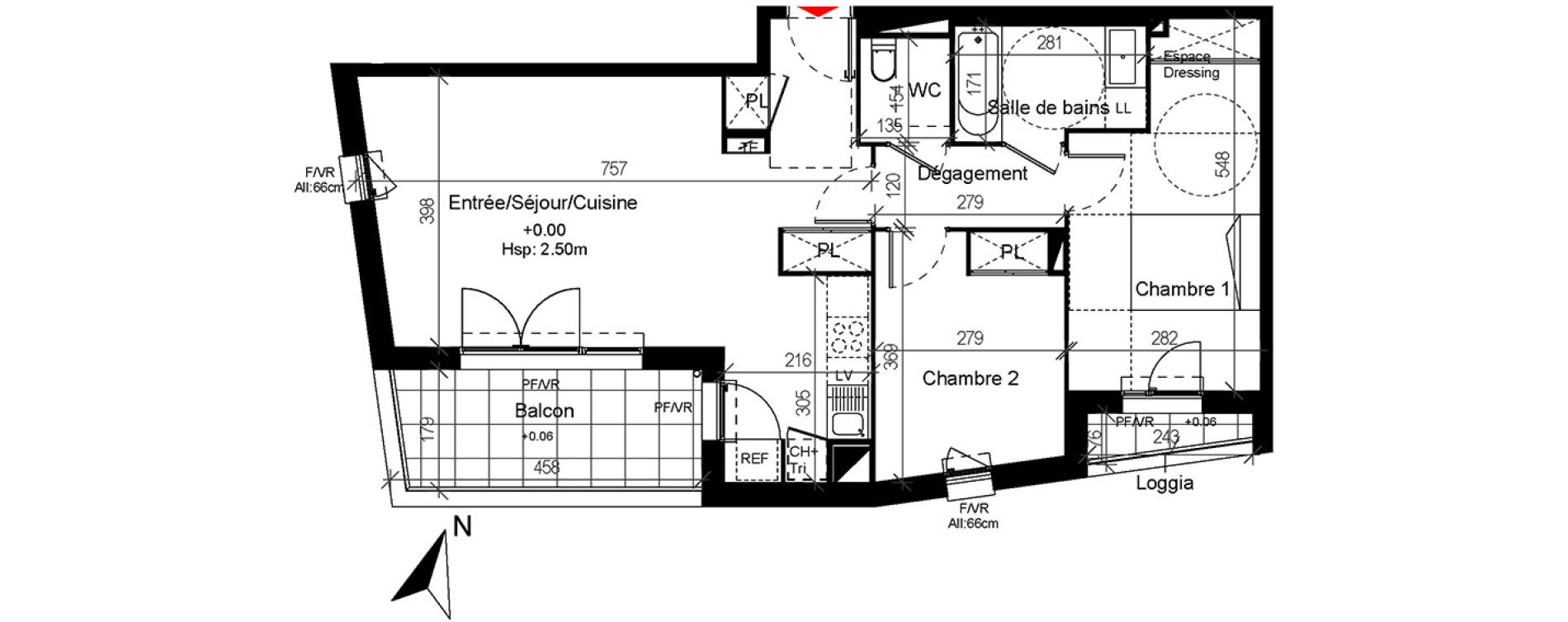 Appartement T3 de 66,24 m2 &agrave; Cugnaux Centre