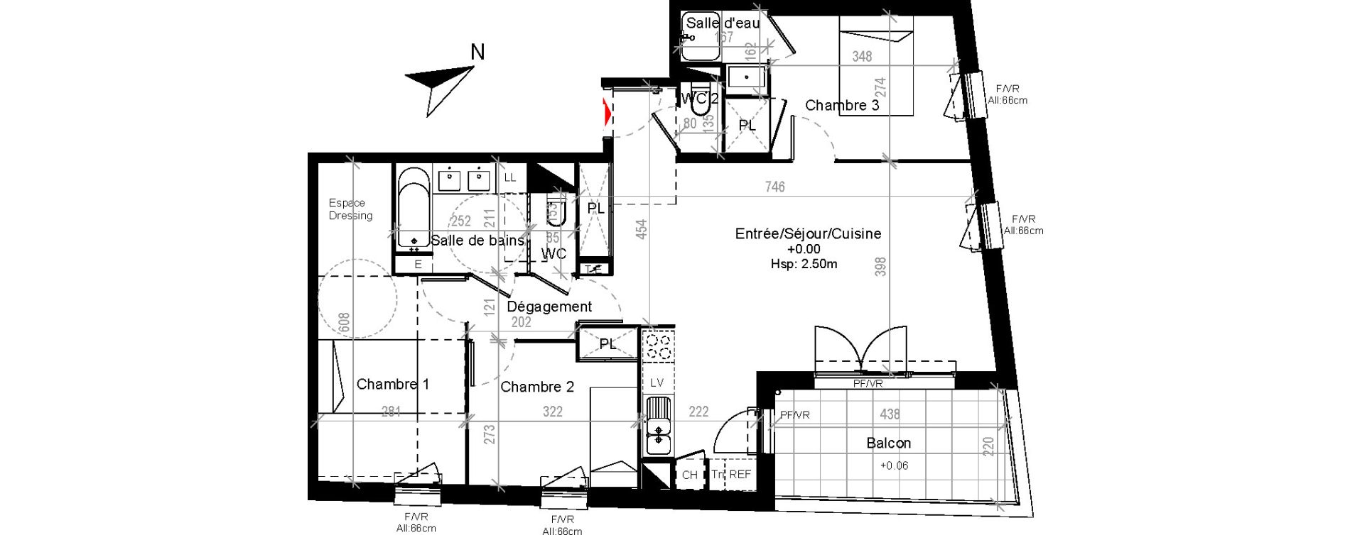 Appartement T4 de 82,24 m2 &agrave; Cugnaux Centre