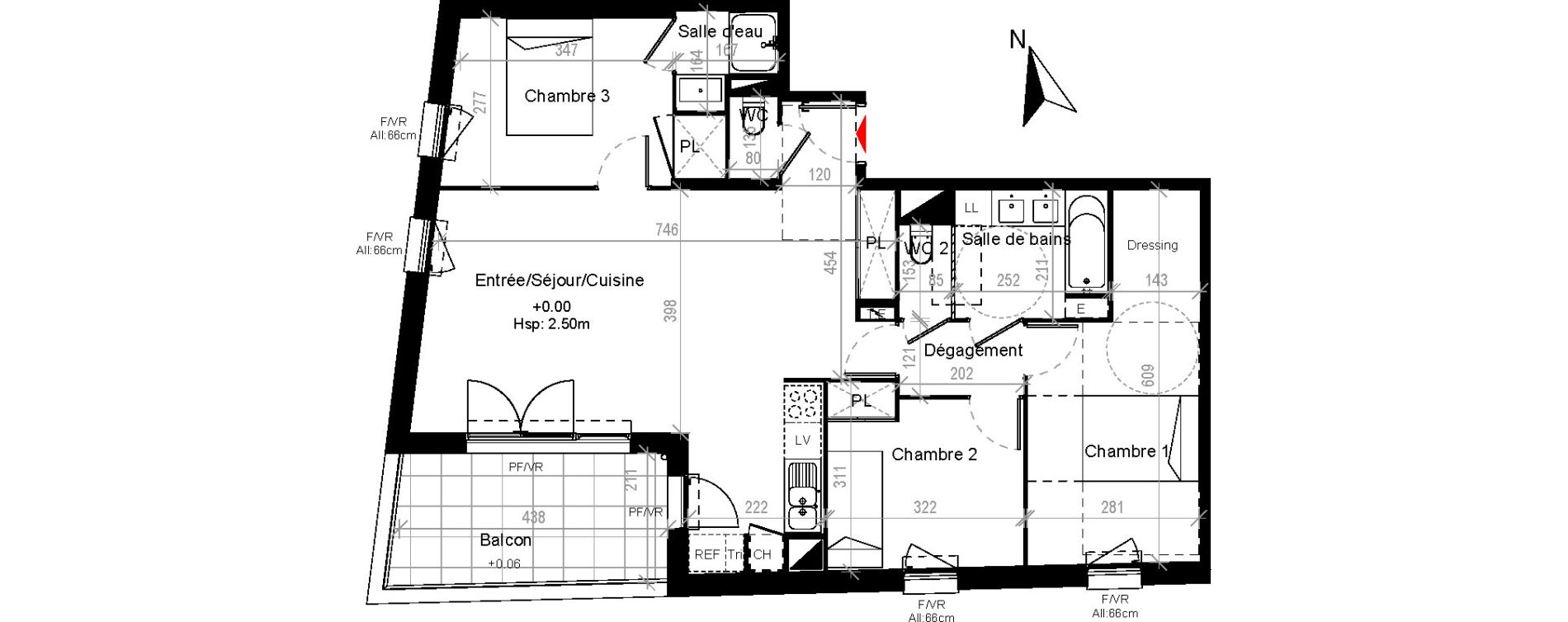 Appartement T4 de 82,65 m2 &agrave; Cugnaux Centre