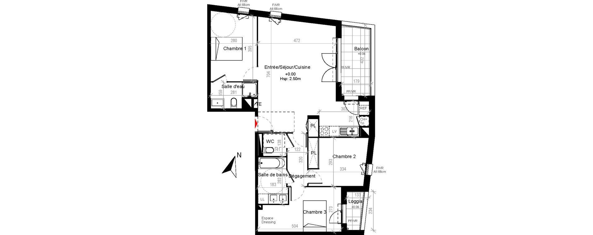 Appartement T4 de 84,38 m2 &agrave; Cugnaux Centre