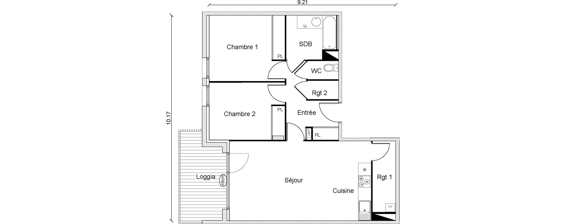 Appartement T3 de 69,26 m2 &agrave; Cugnaux Centre