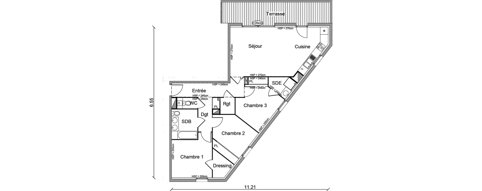 Appartement T4 de 93,11 m2 &agrave; Cugnaux Centre