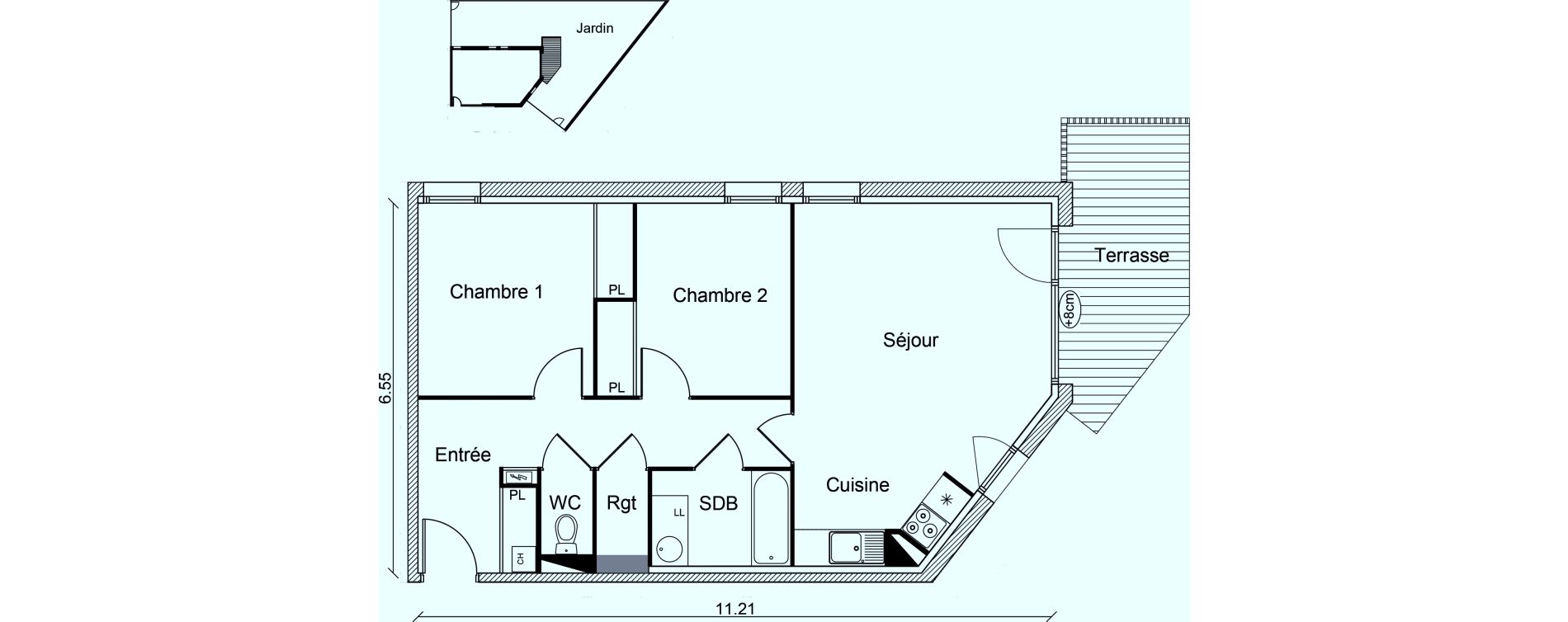 Appartement T3 de 66,69 m2 &agrave; Cugnaux Centre