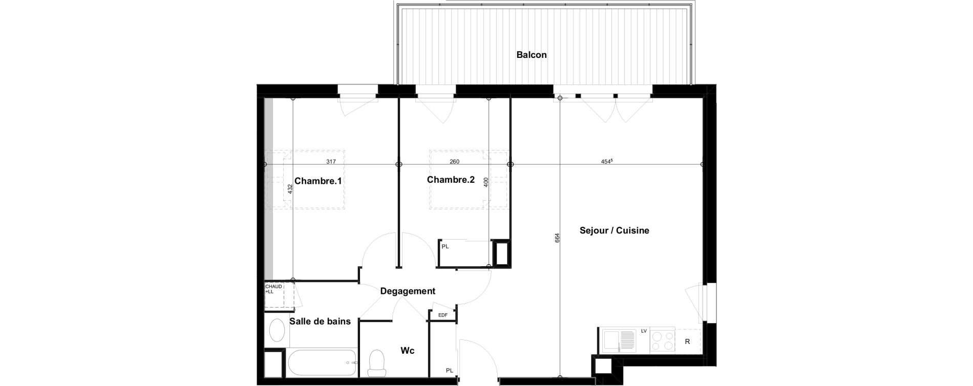 Appartement T3 de 66,11 m2 &agrave; Cugnaux Centre