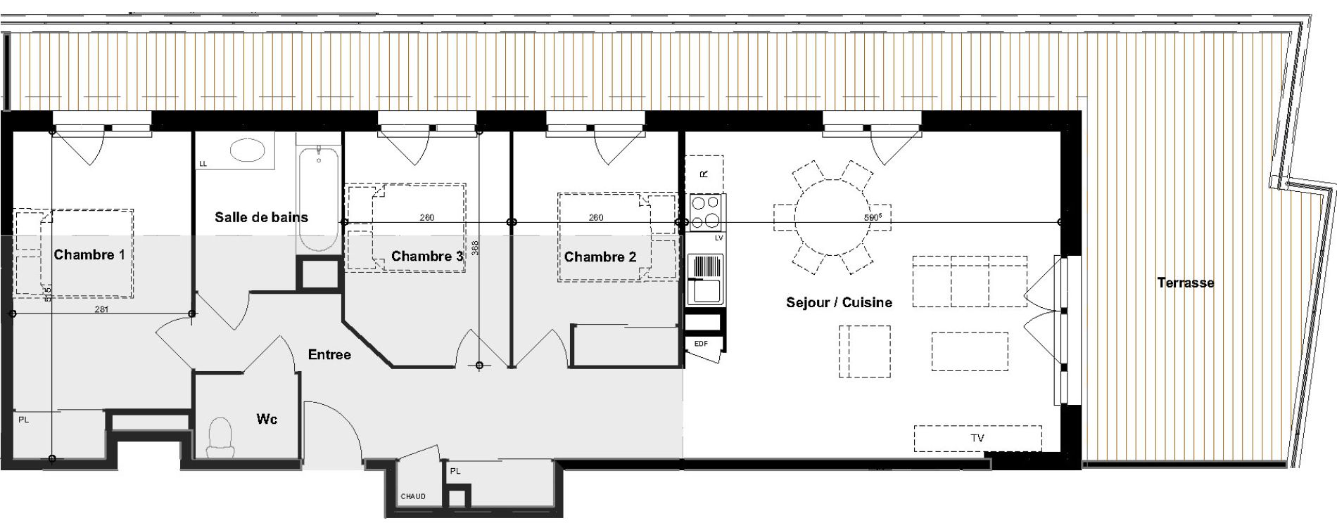 Appartement T4 de 82,90 m2 &agrave; Cugnaux Centre