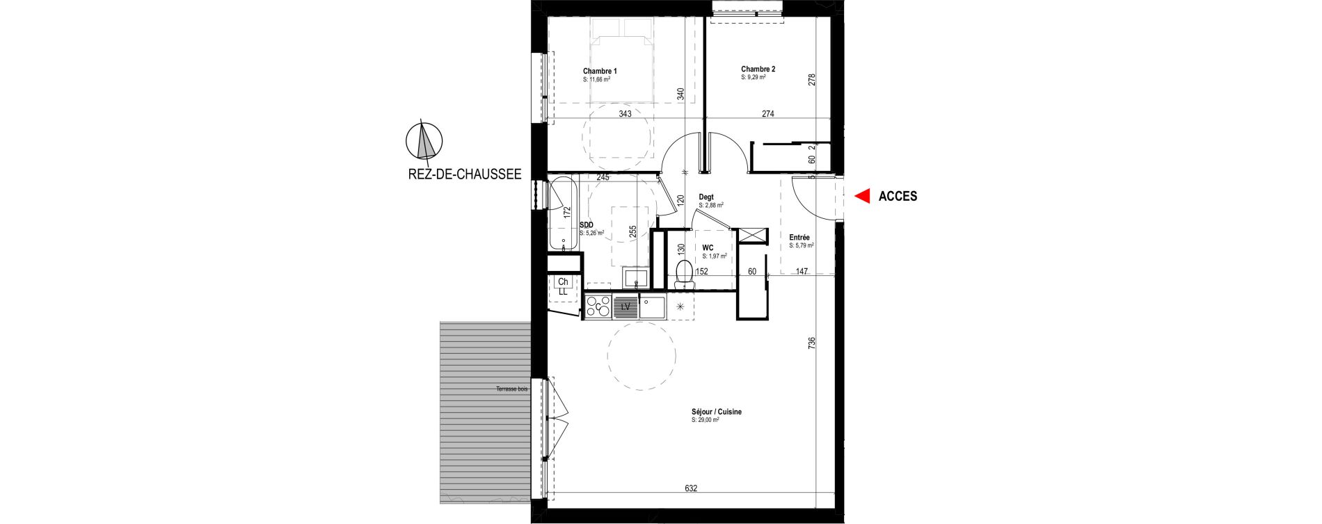 Appartement T3 de 65,85 m2 &agrave; Cugnaux Centre
