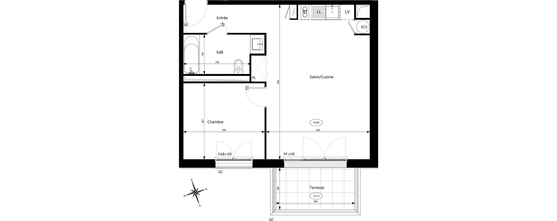 Appartement T2 de 50,38 m2 &agrave; Cugnaux Maurens