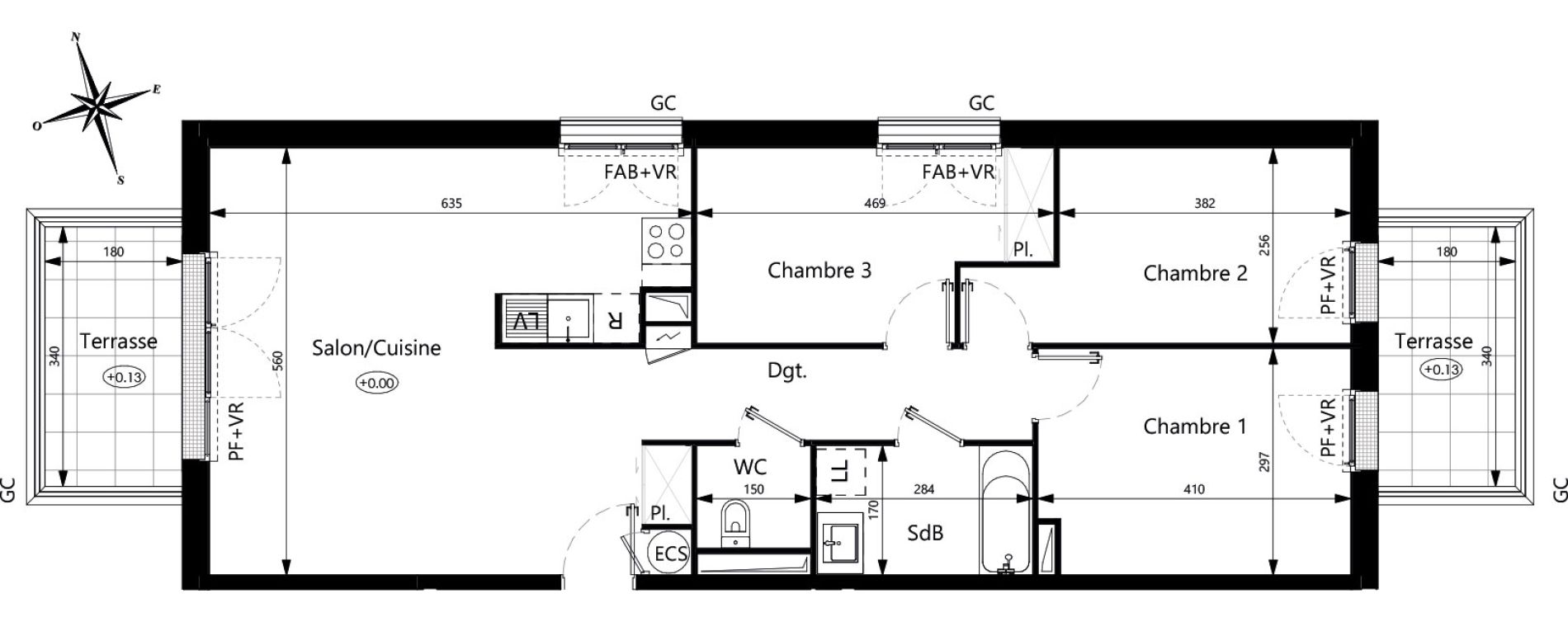 Appartement T4 de 80,01 m2 &agrave; Cugnaux Maurens