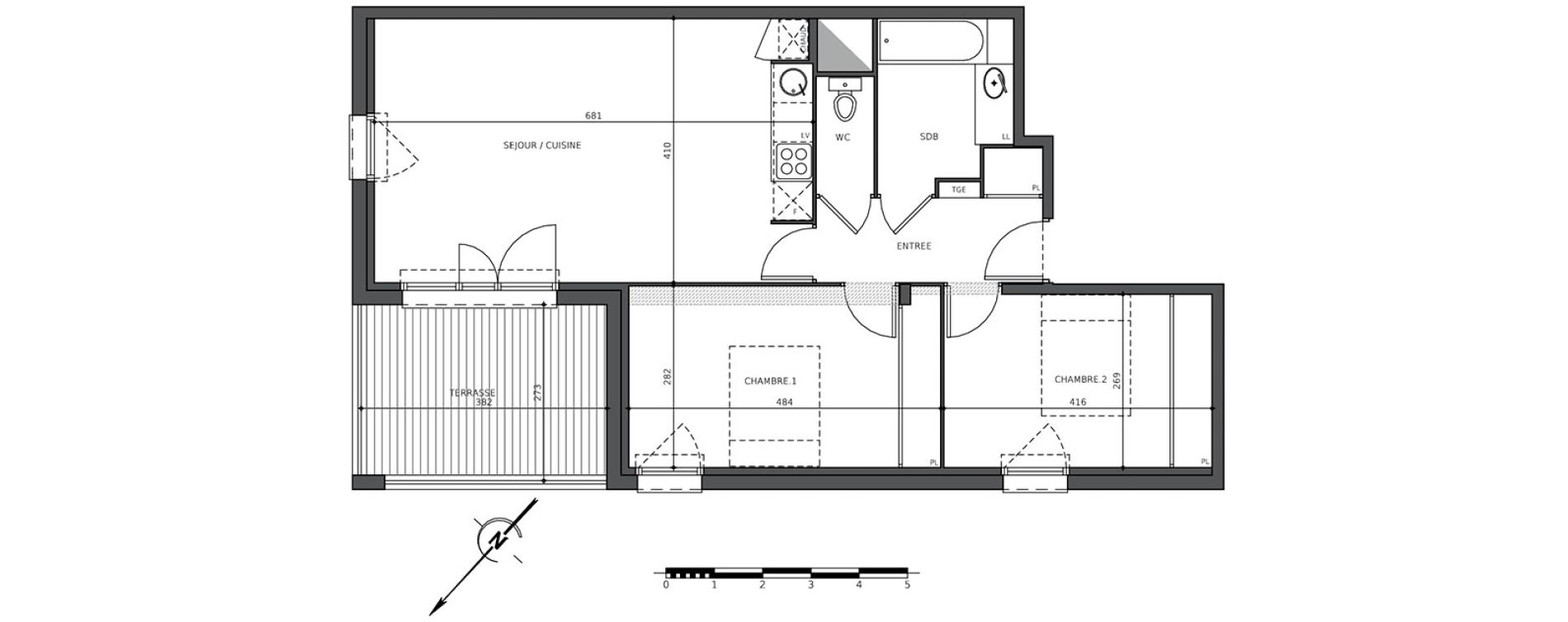 Appartement T3 de 64,95 m2 &agrave; Cugnaux Centre