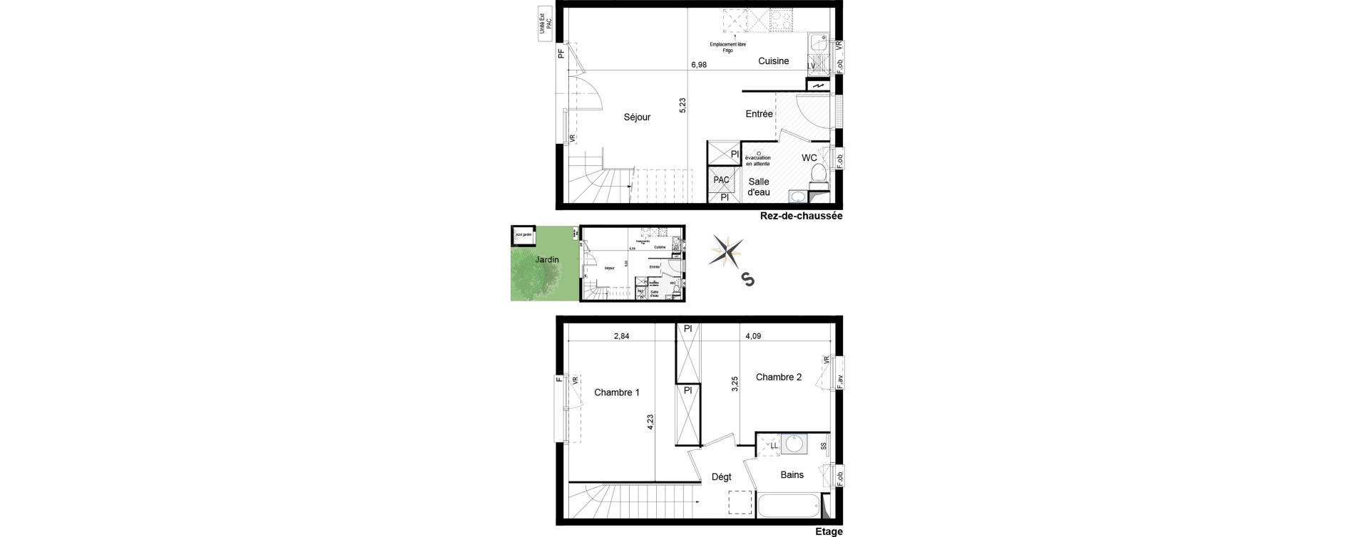 Maison T3 de 65,40 m2 &agrave; Cugnaux Centre