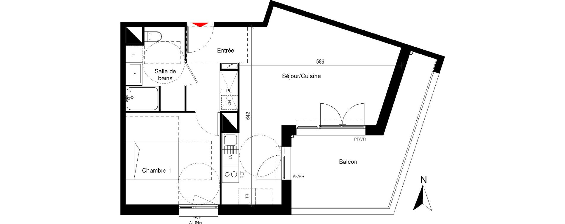 Appartement T2 de 48,56 m2 &agrave; Cugnaux Centre