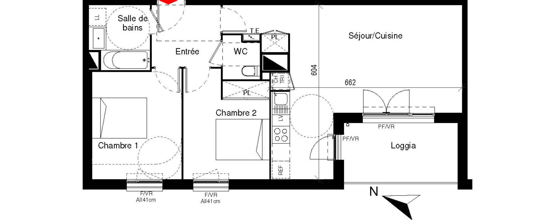 Appartement T3 de 64,98 m2 &agrave; Cugnaux Centre