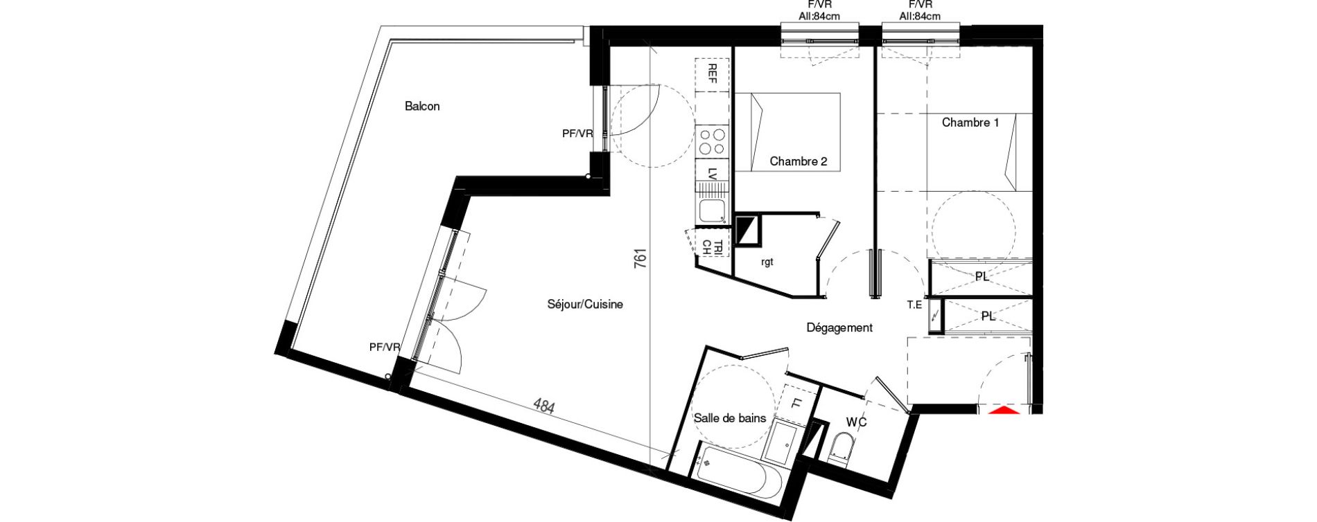 Appartement T3 de 66,21 m2 &agrave; Cugnaux Centre