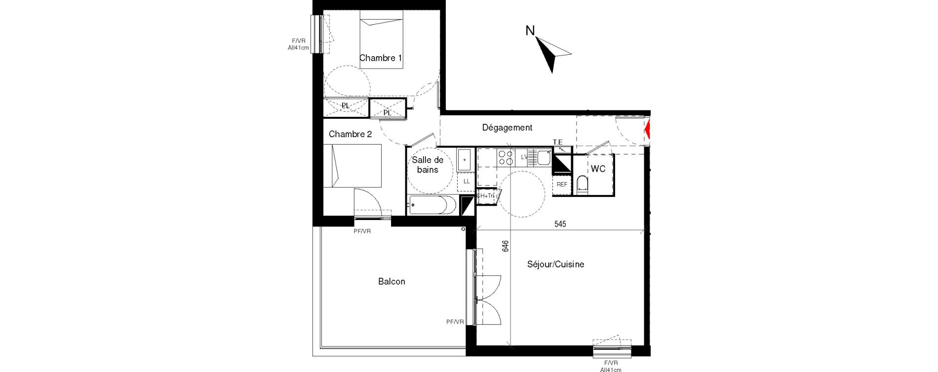 Appartement T3 de 68,10 m2 &agrave; Cugnaux Centre