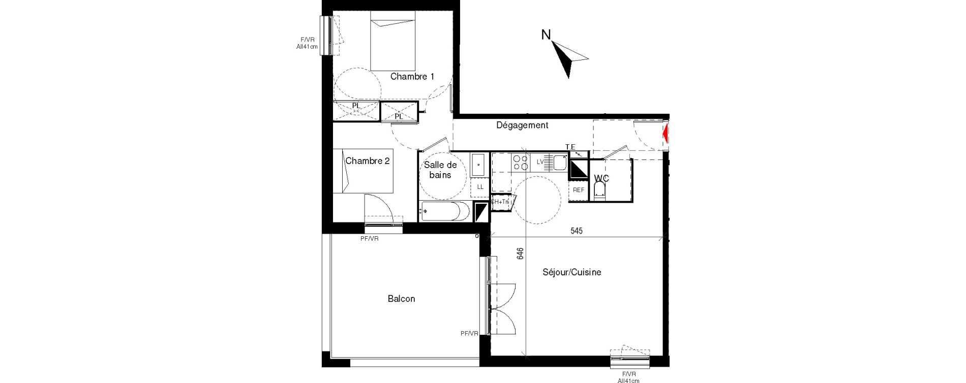 Appartement T3 de 68,13 m2 &agrave; Cugnaux Centre