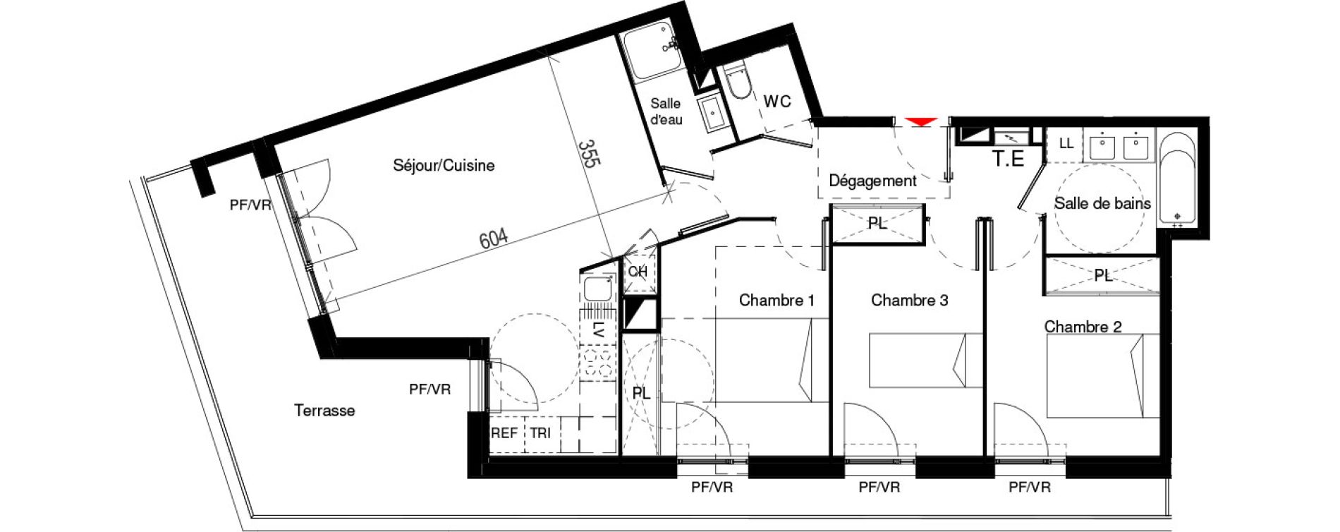 Appartement T4 de 78,98 m2 &agrave; Cugnaux Centre