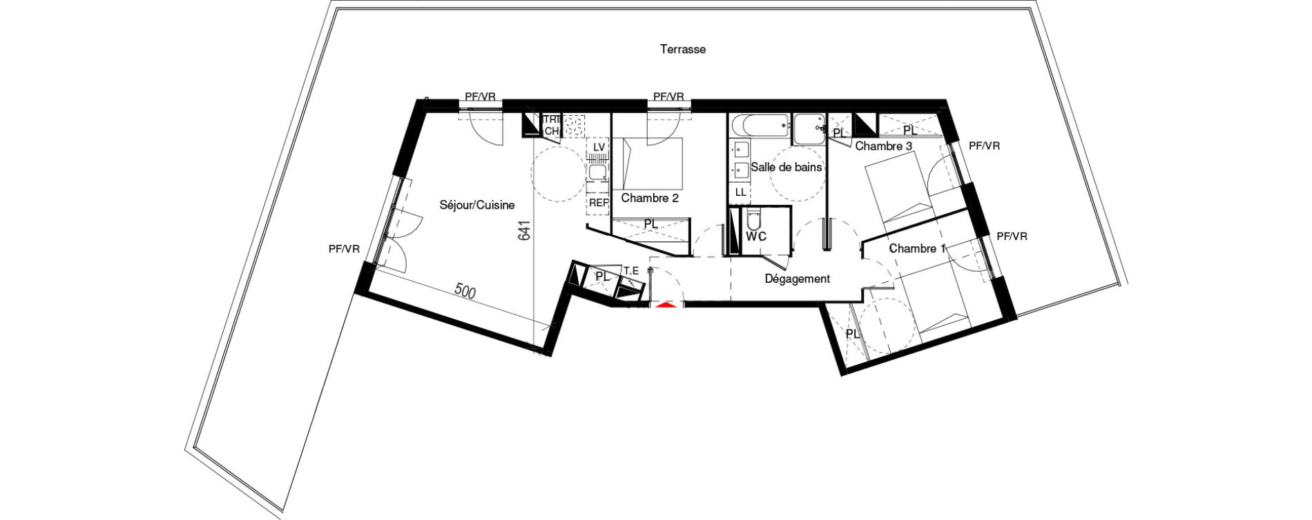 Appartement T4 de 83,44 m2 &agrave; Cugnaux Centre