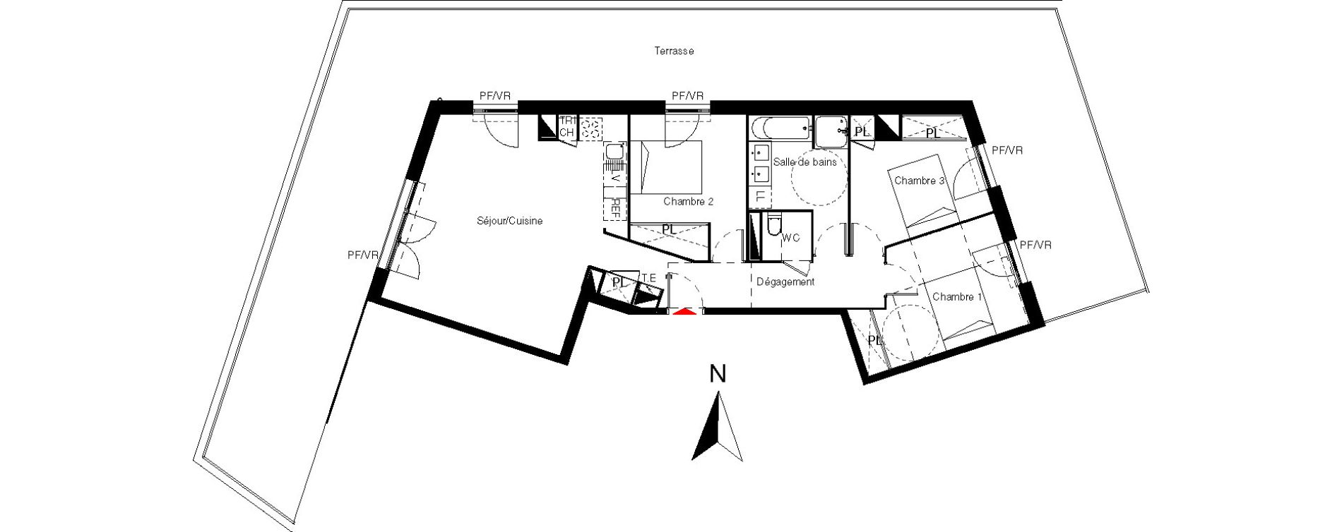 Appartement T4 de 84,02 m2 &agrave; Cugnaux Centre