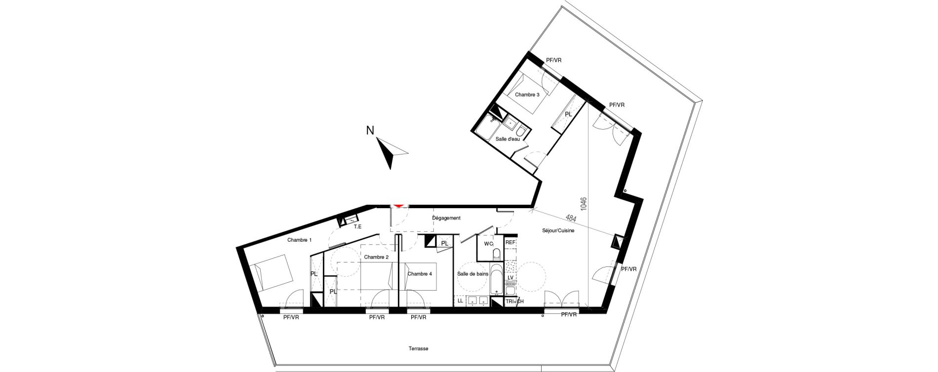 Appartement T5 de 119,38 m2 &agrave; Cugnaux Centre