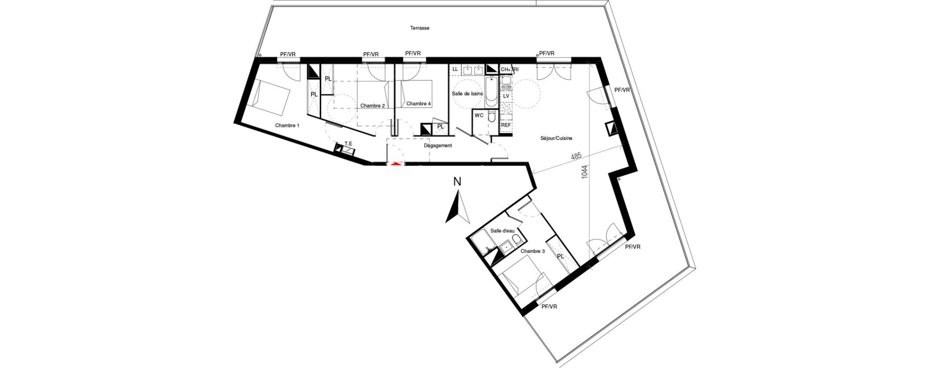Appartement T5 de 119,04 m2 à Cugnaux Centre
