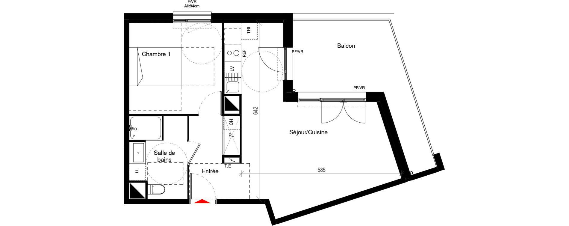 Appartement T2 de 48,49 m2 &agrave; Cugnaux Centre