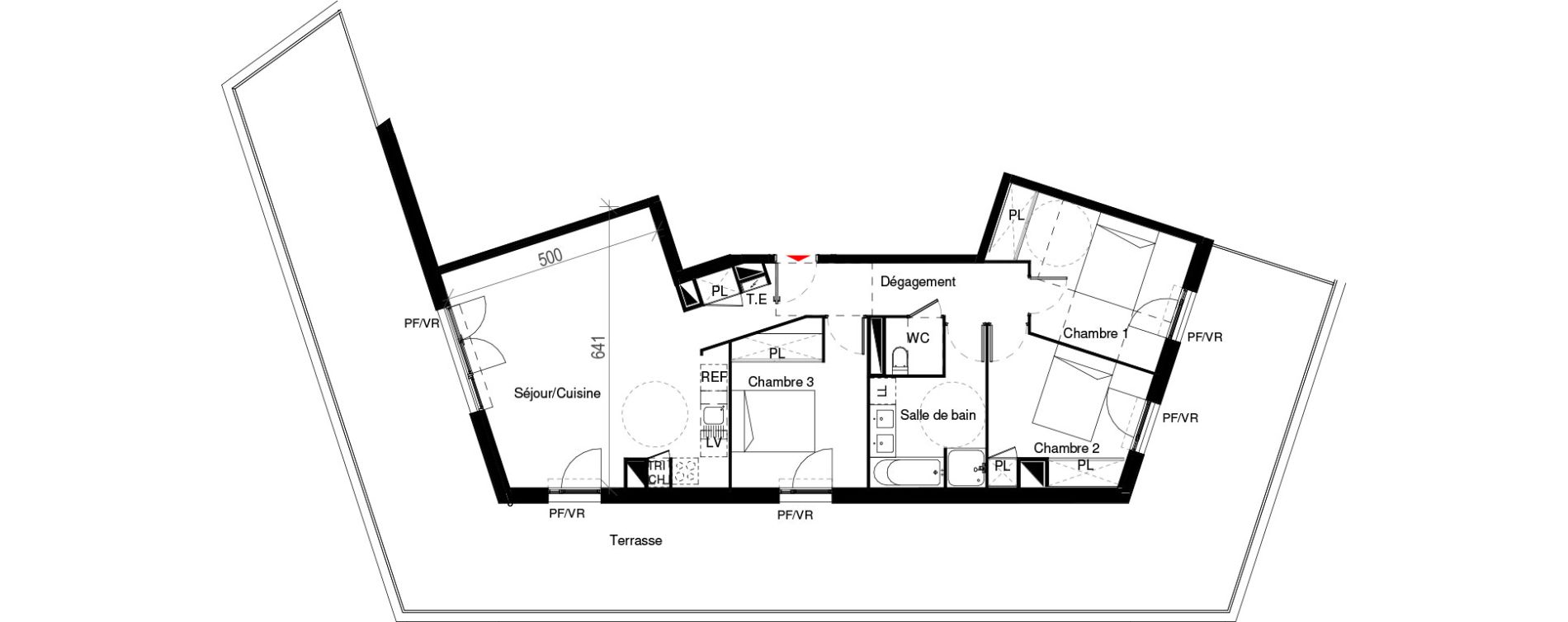 Appartement T4 de 83,44 m2 &agrave; Cugnaux Centre