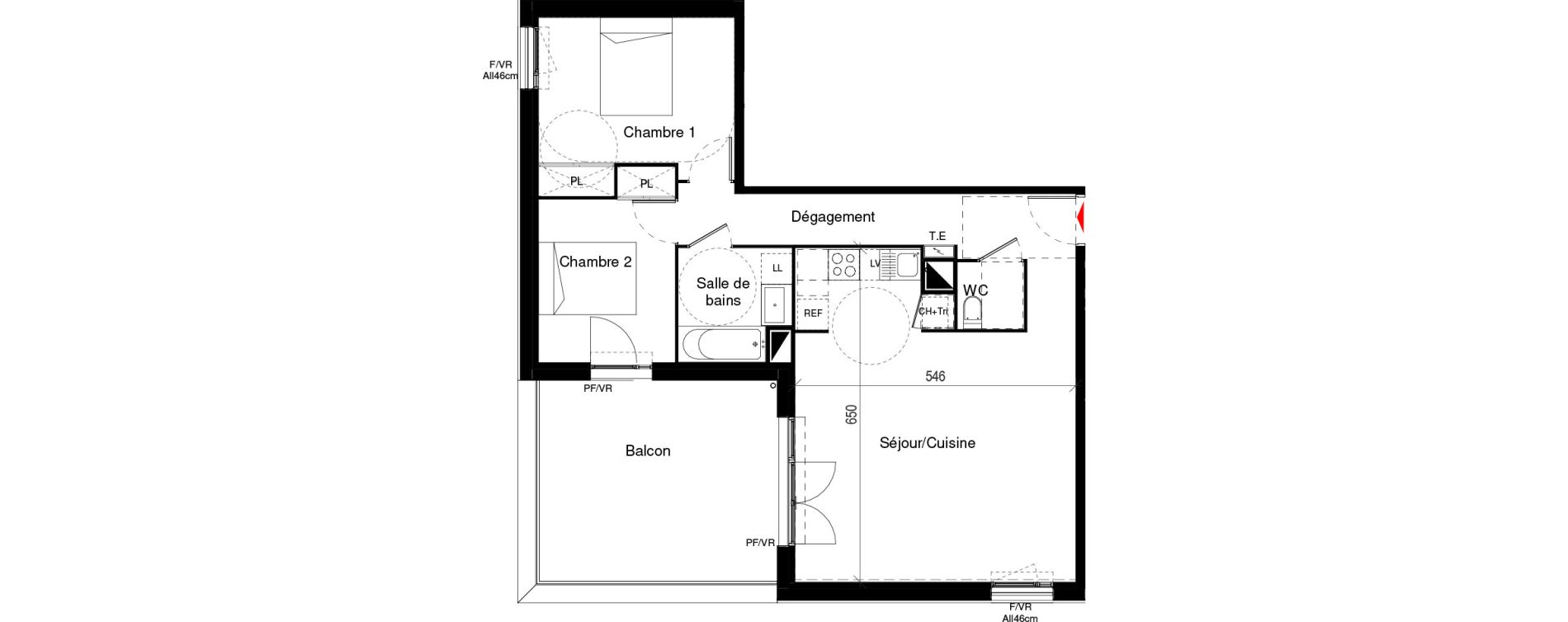 Appartement T3 de 68,50 m2 &agrave; Cugnaux Centre