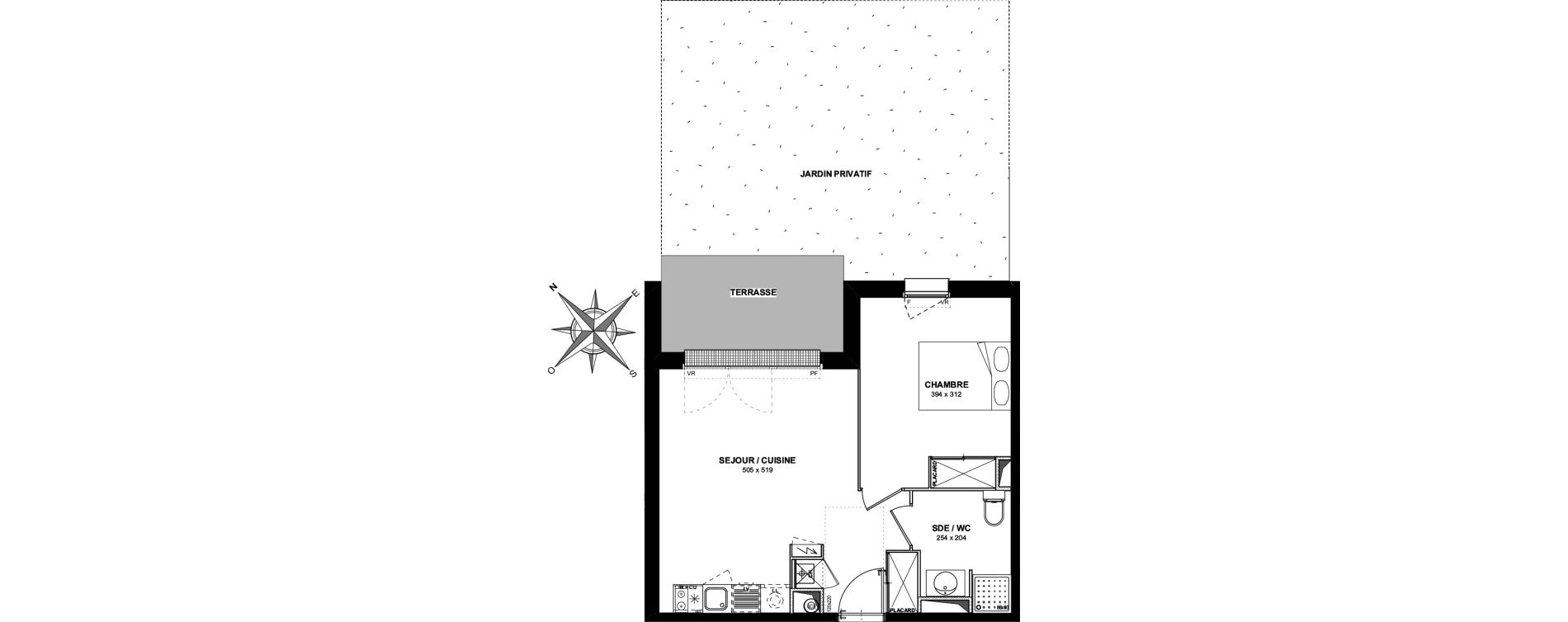 Appartement T2 de 39,80 m2 &agrave; Cugnaux Centre