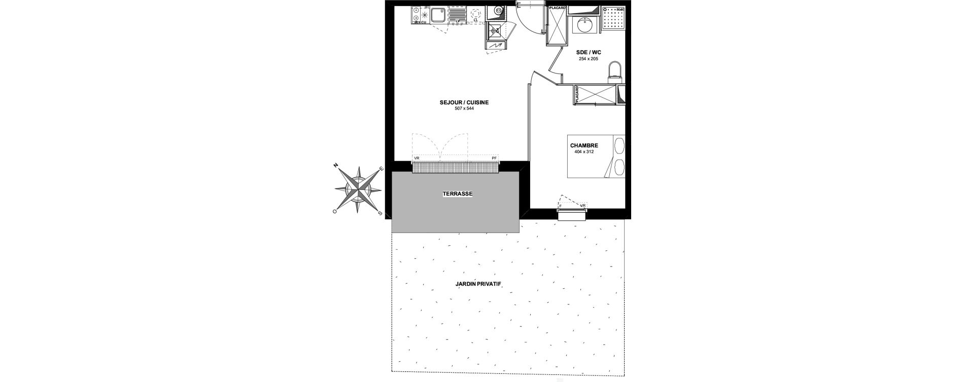 Appartement T2 de 41,40 m2 &agrave; Cugnaux Centre