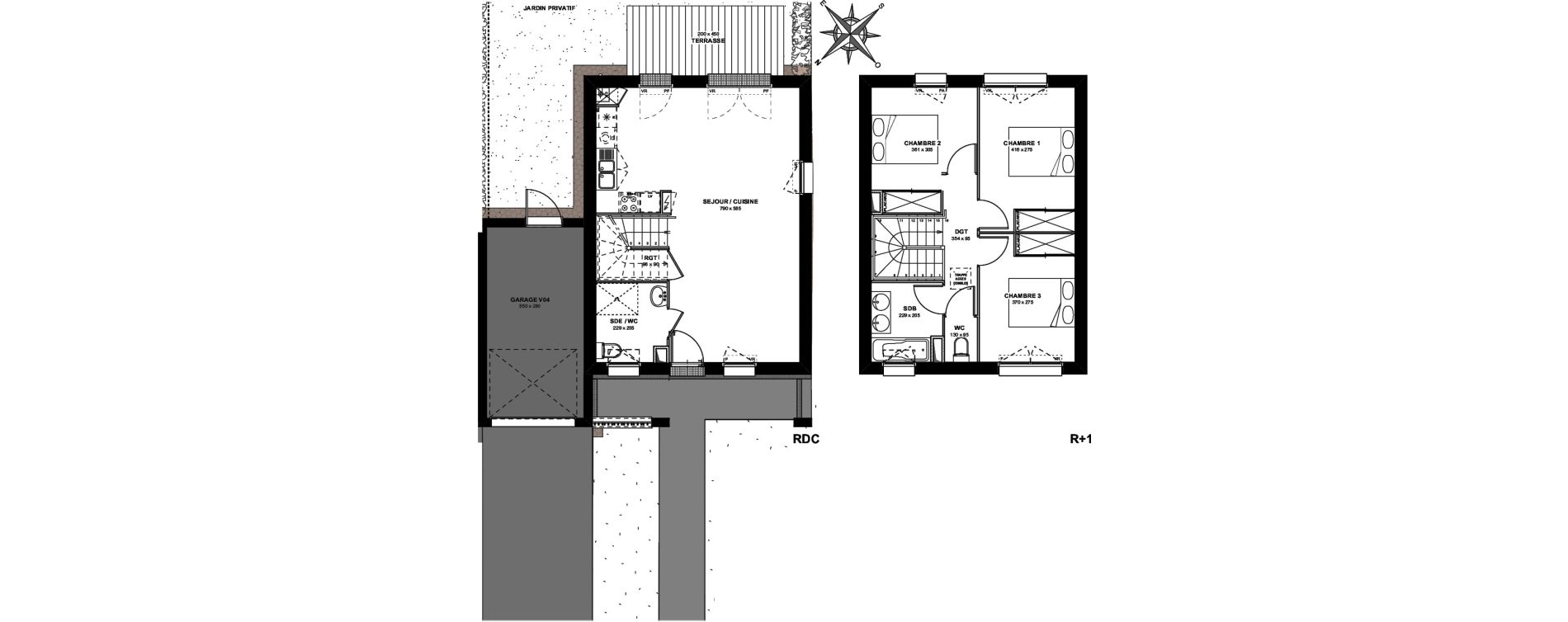 Villa T4 de 83,20 m2 &agrave; Cugnaux Centre