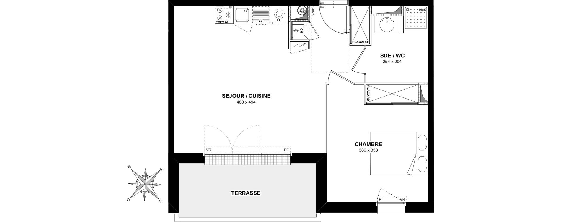 Appartement T2 de 43,80 m2 &agrave; Cugnaux Centre