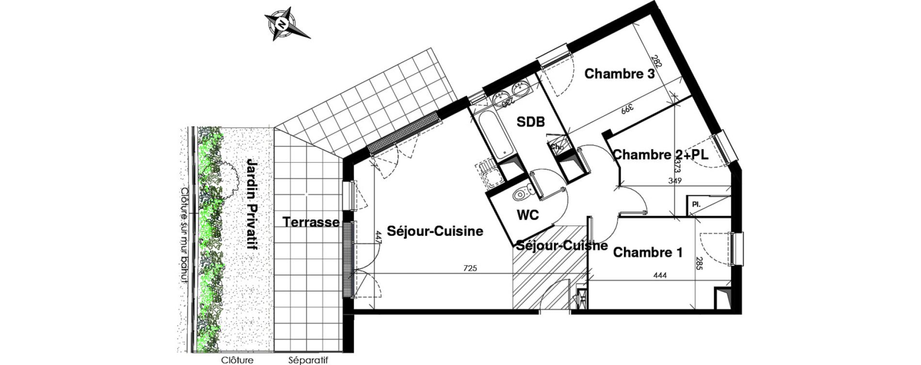 Appartement T4 de 76,64 m2 &agrave; Cugnaux Centre